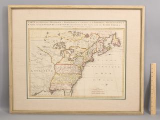 Antique Ottens 18thc Colonial United States & Canada Hand Colored Engraved Map