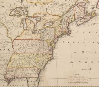 Antique Ottens 18thC Colonial United States & Canada Hand Colored Engraved Map 3