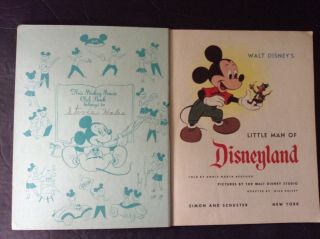 Vintage 1955 Walt Disney ' s Little Man Of Disneyland,  Mickey Mouse Club Book 2