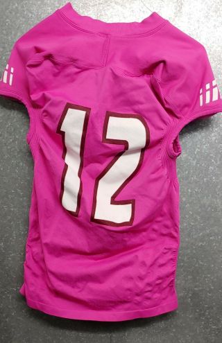 Game Worn Mexico State Aggies Football Pink Jersey Adidas 12 Size L 2
