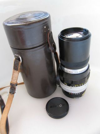 Vintage Nikon Nikkor - Q Npk 200mm F:4 Telephoto Lens With Case,  9,  No Rsrv
