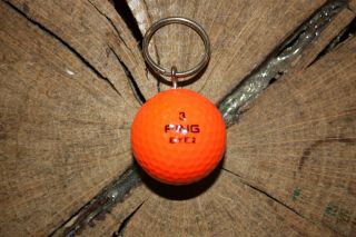 Vintage Orange And White Ping Golf Ball Key Chain