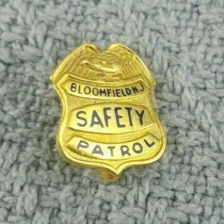 Vintage Mid Century Safety Patrol Metal Badge Bloomfield,  Nj 3/4 " Tall
