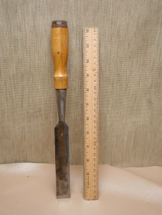 Old Wood Carpenter Tools Vintage Fulton Special 1 " Bevel Edge Socket Chisel