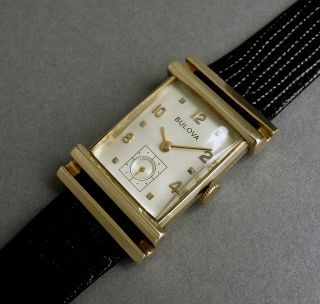 Bulova 14k Solid Gold Art Deco Gents Vintage Watch 1947 - Stunning
