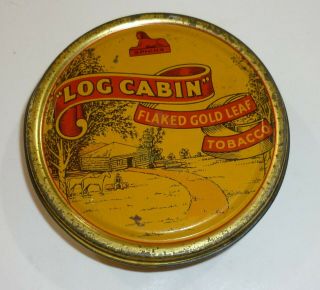 Log Cabin - Flaked Gold Leaf - Tobacco Tin 2oz Net
