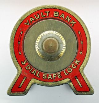 Vintage Iron Safe Vault Bank - Combination Lock -