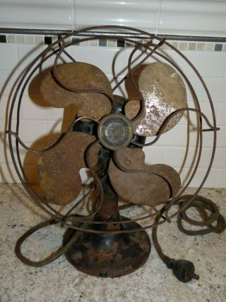 Antique Vintage Emerson Jr.  Electric Fan Oscillating Fan 11.  5 "