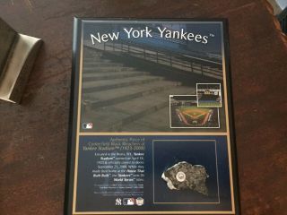 Ny Yankees Authentic Piece Of Centerfield Black Bleachers Old Yankees Stadium