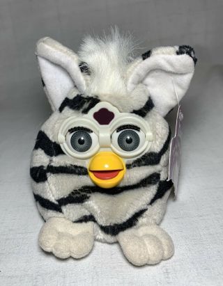 Furby Buddies Light Please Bean Bag Plush Zebra Stripes 1999 Vintage Toy Rare
