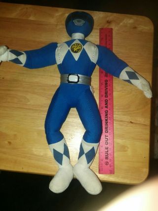 Vintage 12 Inches Long Blue Power Ranger Plush