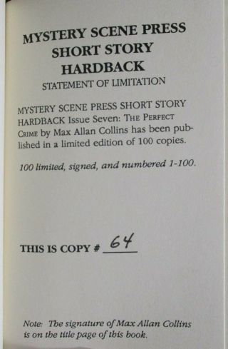 The Perfect Crime | Max Allan Collins | Mystery Scene Press 7 3
