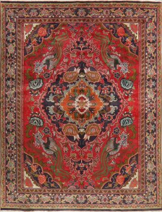 Breathtaking Vintage Animal Pictorial Kashmar Area Rug Wool Hand - Knotted 9 