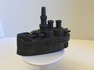 Antique Cast Iron Still Bank - Battleship Oregon