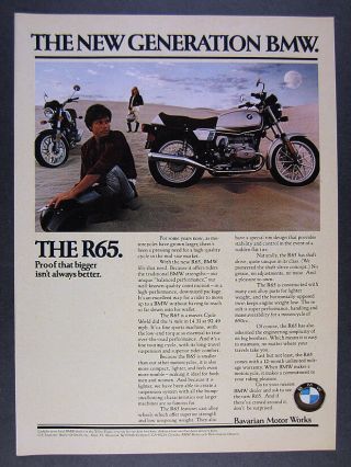 1979 Bmw R65 Motorcycle Color Photo Vintage Print Ad