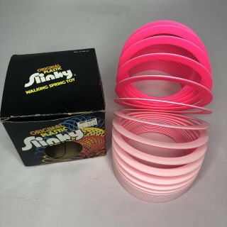 Vintage Plastic Pink Slinky Walking Spring Toy Item No.  110