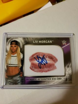 2018 Topps Wwe Women’s Division Liv Morgan Autographed Kiss Card D /25