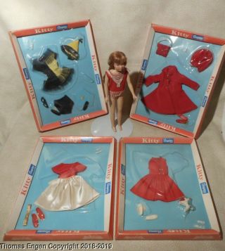 Vintage Skipper Clone Cragstan Miss Kitty Doll W Packaged Outfits