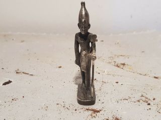Rare Antique Ancient Egyptian Silver Statue God Osiris Dead Key Life 1890 - 1810bc