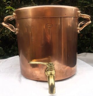 Large Victorian Antique Copper Kitchen Stock Pot Benham & Froud Dovetailed Seams