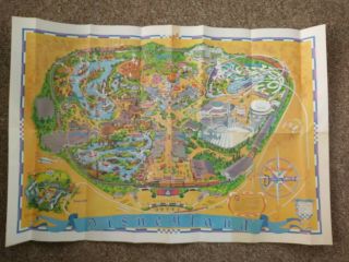 Vintage 1968 Walt Disney Disneyland Park Map/poster 45x30 "