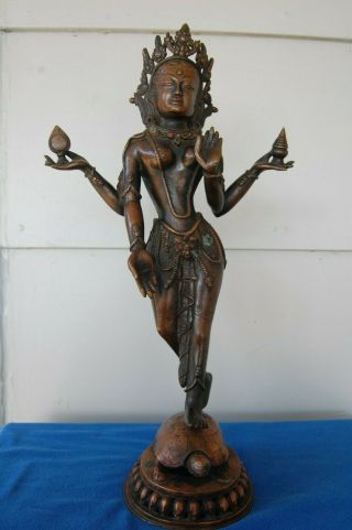 Antique Bronze Hindu God Shiva Statue Sculpture 17 " Tall