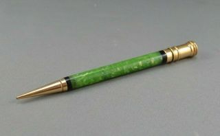 Vintage 1920s Parker Duofold Jade Green Gold Filled Ring Top Mechanical Pencil