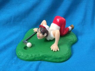 Vintage 1978 Golfer Golfing Cake Topper Wilton Plastic