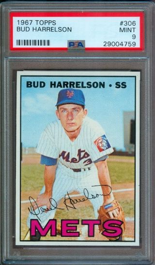 1967 Topps 306 Bud Harrelson Mets Psa 9,  10 Quality