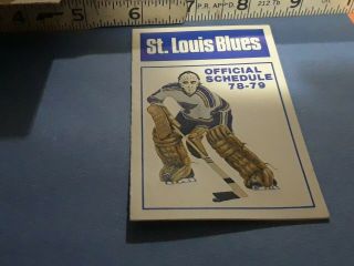 1978 - 79 St Louis Blues Schedule
