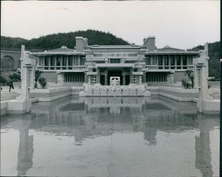 1976 Japan Tokyo Imperial Hotel Building Vintage Water Photo 7x9