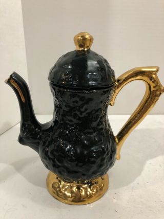 Vintage Ceramic Tea Set Black/Gold 3