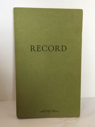 Large Vintage Federal Supply Service Record Ledger 8.  5” X 14” 7530 - 222 - 3524