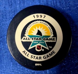 Nhl All - Star Game 1997 San Jose Sharks Bettman Orange Ring Game Puck