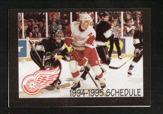 Detroit Red Wings - - Sergei Federov - - 1994 - 95 Pocket Schedule - - Budweiser