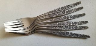 7 Antique Vintage Collectible Forks 7.  5 " Stainless - Interpur,  Japan