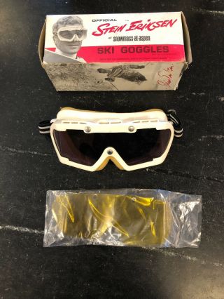 Vintage Offical Stein Eriksen Ski Goggles By Bachmann Brother Nos