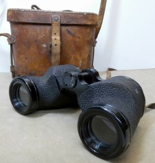 Vintage 1916 Bausch & Lomb U.  S.  Army Field Binoculars 6x30,  Leather Case