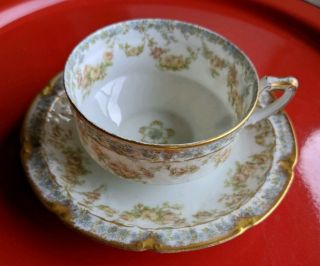 Vintage Haviland Limoges Bone China Tea Cup And Saucer