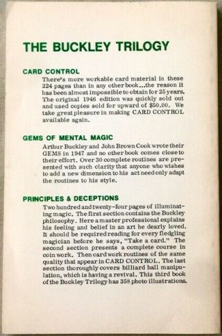 The Buckley Trilogy: Gems of Mental Magic / Arthur Buckley / 1973 / NM / S/ 2