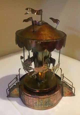 Vintage Horse Carousel (let Me Call You Sweetheart) Music Box,  Copper & Tin