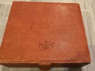 Pheasant Humidor Cigar Brown Leather Box And Humidifier R.  D.  Gomez Made In Spain
