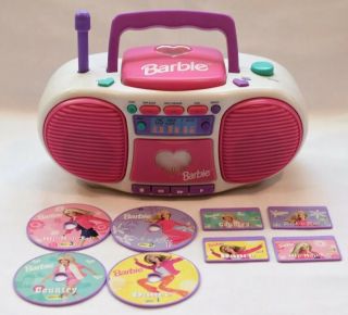 Vintage Barbie Dance With Me Talking Boombox Tape Cassette Cd Player