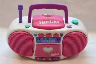 Vintage Barbie DANCE With Me Talking Boombox Tape Cassette CD Player 2