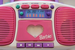 Vintage Barbie DANCE With Me Talking Boombox Tape Cassette CD Player 3
