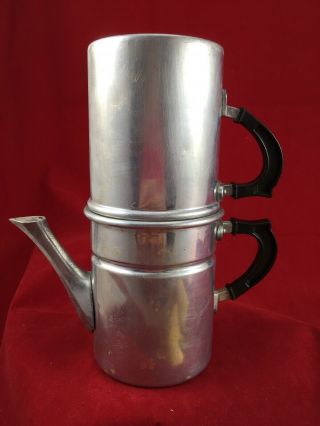 Vintage Italian Flip - Drip Aluminum Espresso Coffee Pot Allumino Puro