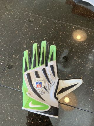Darryl Tapp Nike Seahawks Game Worn Autographed Glove
