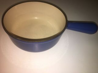 Vintage Le Creuset 18 Blue Cast Iron Sauce Pot Pan Enamel,  No Lid,  France