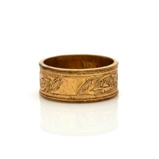 Antique Vintage Nouveau 18k Gold Filled GF Arts & Crafts Jugendstil Ring Sz 8.  25 2