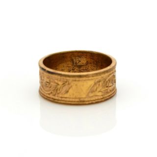 Antique Vintage Nouveau 18k Gold Filled GF Arts & Crafts Jugendstil Ring Sz 8.  25 3